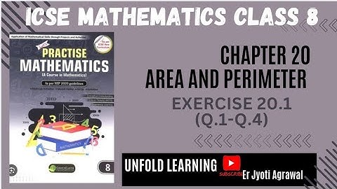 8 CLASS ICSE || Green Earth publication || 20 Area and perimeter || Exercise 20.1