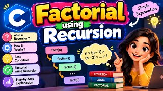 🔥 Factorial Using Recursion in C | Easy Explanation with Program