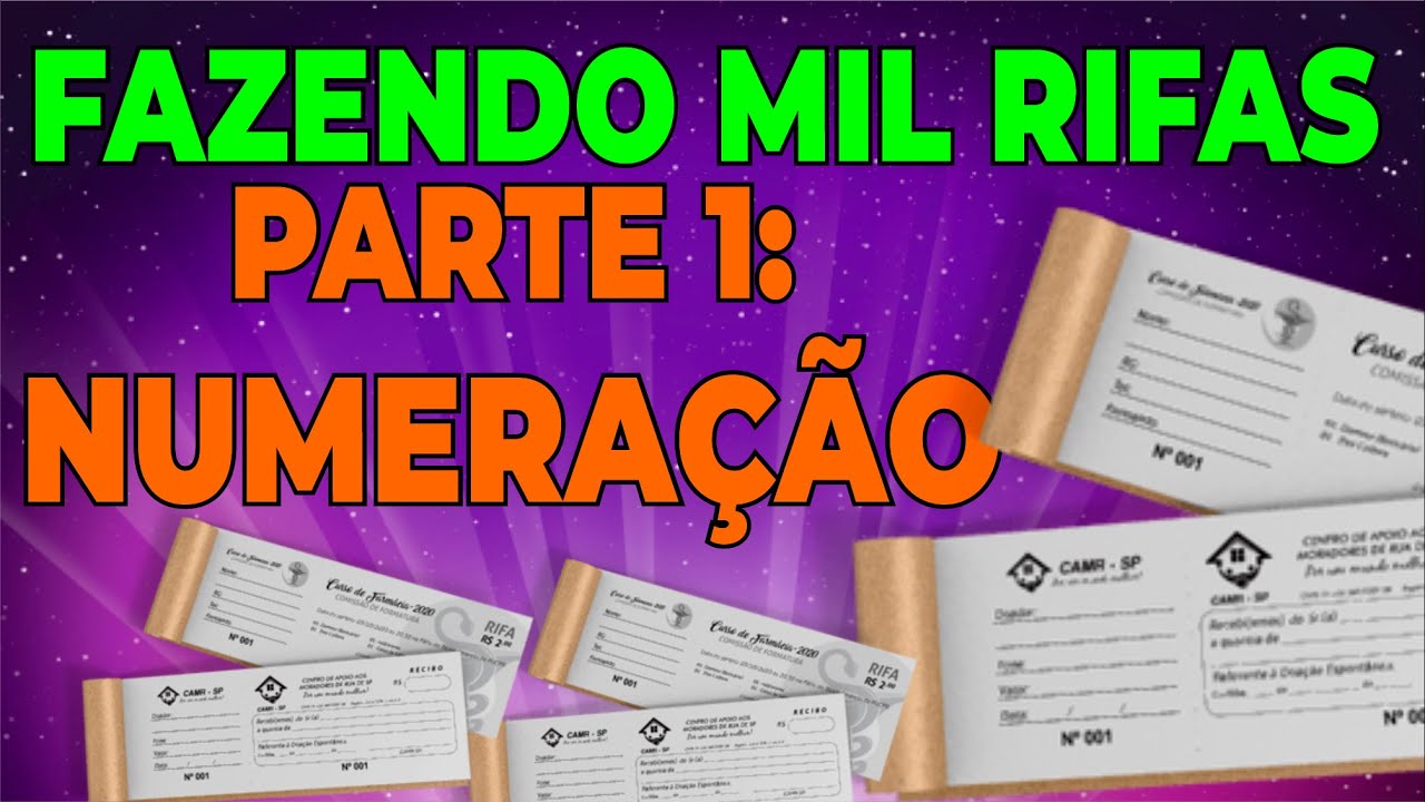 Numerando MIL Rifas - Impressão Mesclada Corel Draw