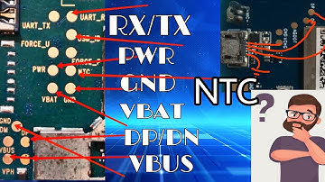 RX, TX, DN, DP, PWR, GND, NTC, GSM, VBUS, VCHG,  Point meaning use in mobile repairing.