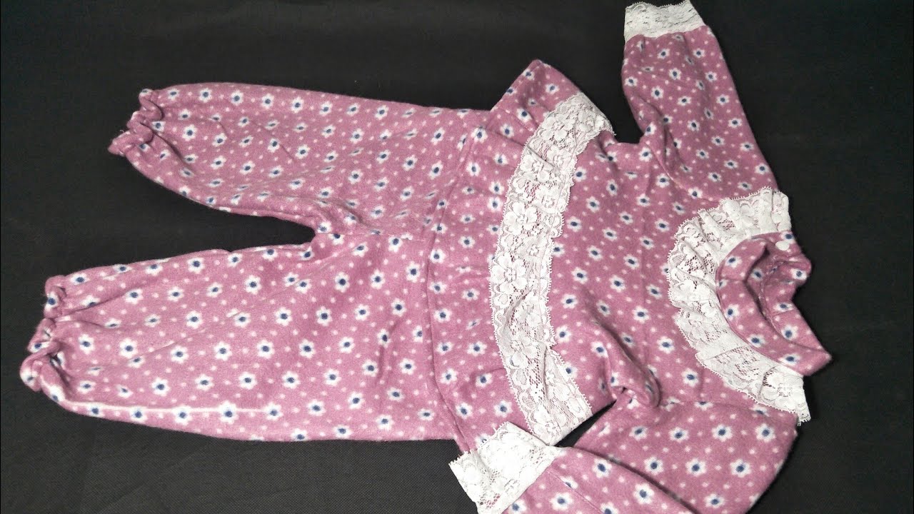 خياطة وتفصيل بيجامة لطفلة بعمر سنتان موديل جديدcoudre un pyjama