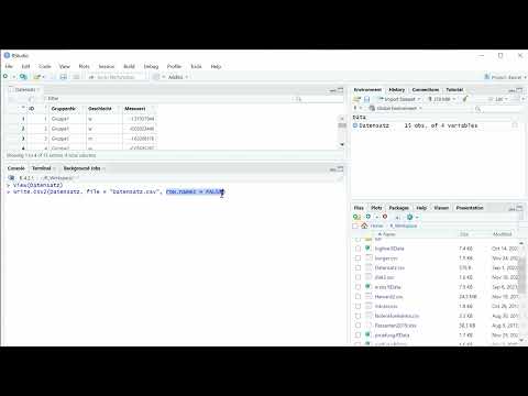 Video: Wie speichere ich R-Daten in R?