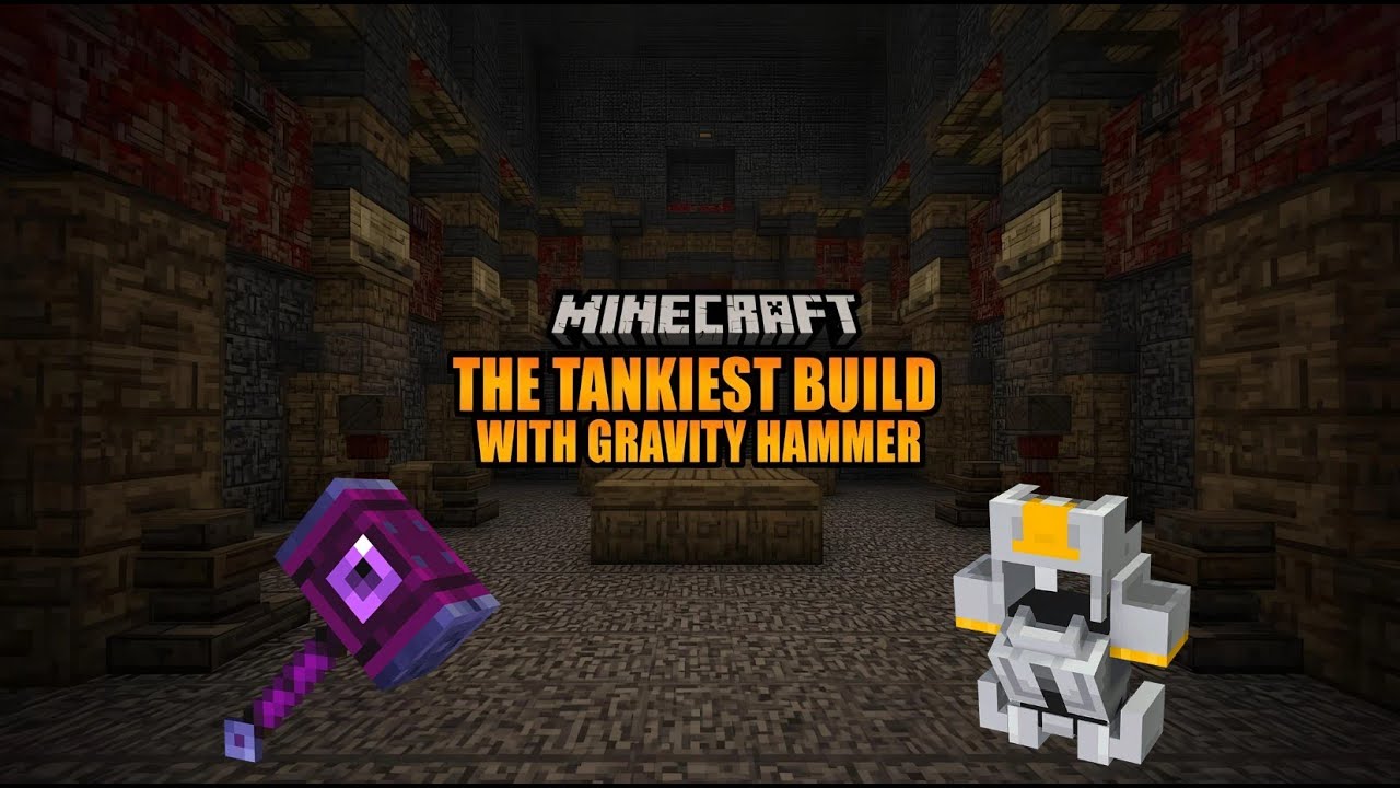 Minecraft Vortex Build TANKIEST hammer of gravity vortex build | minecraft dungeons - YouTube