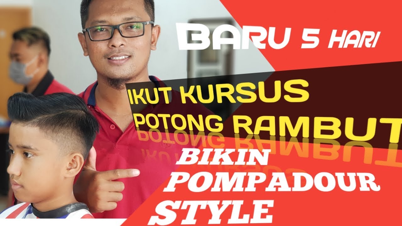 BELAJAR POTONG  RAMBUT  BERSAMA PESERTA KURSUS  BARBERSHOP 