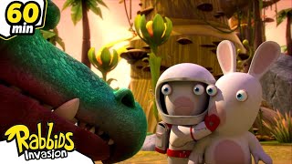 Rabbids VS Dinosaurs | RABBIDS INVASION | 1H New compilation |Cartoon for kids