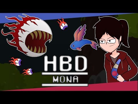 Happy Birth Day MONA // Terraria Mona VS Eye of cthulhu