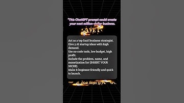 Chatgpt prompt to start business #prompts