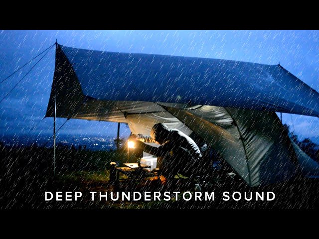 🌧️ RELAXING CAMPING 🏕️ heavy rain camping with thunderstorm (Rain Sound ASMR) class=