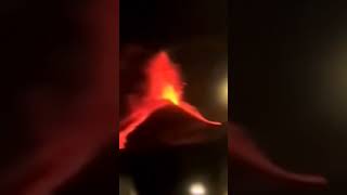 Powerful eruption of mount Etna in Italy