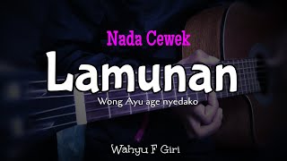 (KARAOKE AKUSTIK) LAMUNAN - WAHYU F GIRI || NADA WANITA