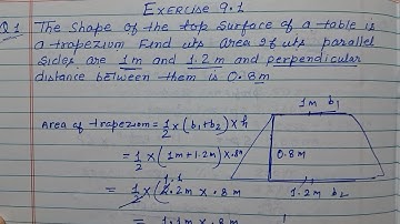 Class 8 - Exercise 9.1 - Q 1 | The shape of the top  surface of a table is a trapezium. Find its