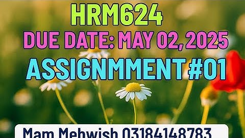HRM624 Assignment 1 | Conflict Management | Due Date: May 02, 2025 | VU Solutions