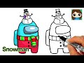How to Draw AMONG US Snowman | Christmas #3