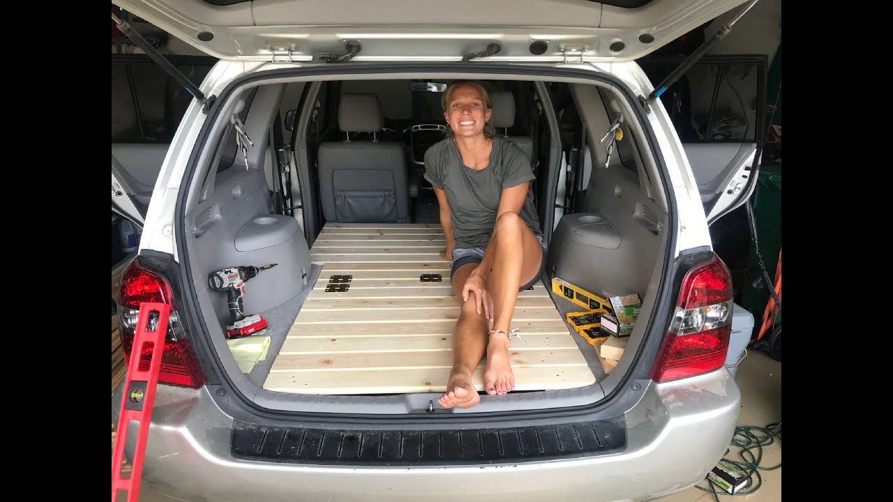 (Time-lapse) Toyota Highlander Camper Conversion - Bed Build - YouTube