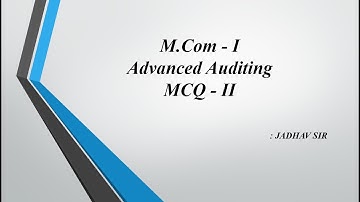 M. Com. I Sem. I, MCQ