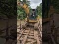 thrilling!! 😱 excavator on wooden bridge #excavator #heavymachinery #construction #satisfying