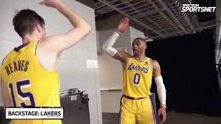 Lakers locker room after Austin Reaves' buzzer beating game winner in Dallas NBA #SHORTS