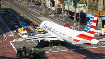 A320 Aircraft Emergency landing On A Busy Street | GTA5