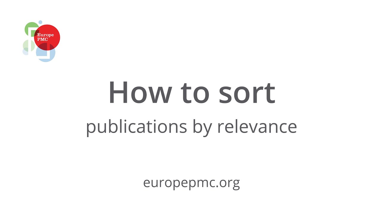 How to sort publications by relevance - YouTube