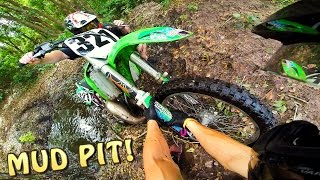 DIRT BIKE STUCK IN THE MUD!!