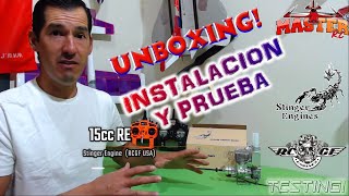 RCGF 15cc Stinger engines UNBOXING + REVIEW +TUTORIAL INSTALACION!