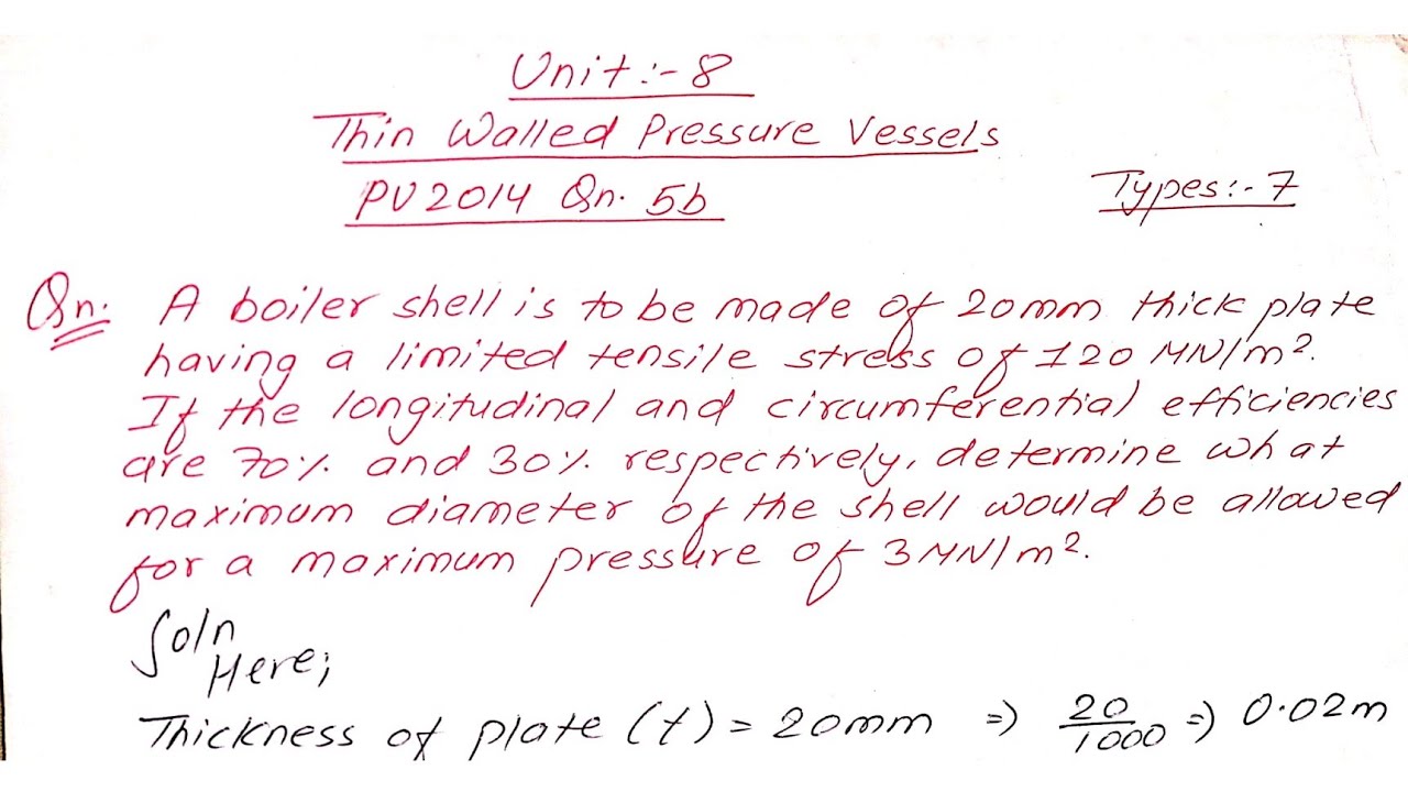 Thin Walled Pressure Vessel Unit 8 Types 7 PU 2014 Qn5b Strength Thin walled pressure vessel unit 8 types 7 pu 2014 qn5b strength