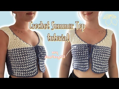 the prettiest crochet top for summer🌻cap sleeve tie-up top | cottagecore crochet | thisfairymade (video tutorial)