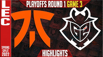 FNC vs G2 Highlights Game 3 | Round 1 LEC Playoffs Spring 2022 | Fnatic vs G2 Esports G3