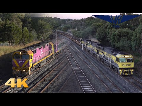 Broad and Standard Gauge Trains at Wandong: Australian Trains in 4K
