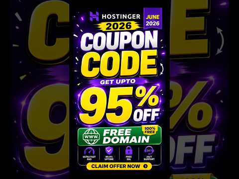Hostinger Coupon Code  2026 | Hostinger Promo Code 2026 | Hostinger free domain