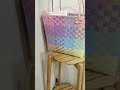 Plastic Woven Basket Bag Unicorn Color Width 13, Length 24, Height 23 Cm.