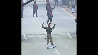 Changing of the guard. India - Pakistan border.