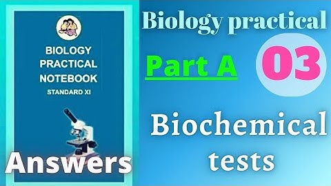 Biochemical tests biology practical class 11 experiment 3 part a answers