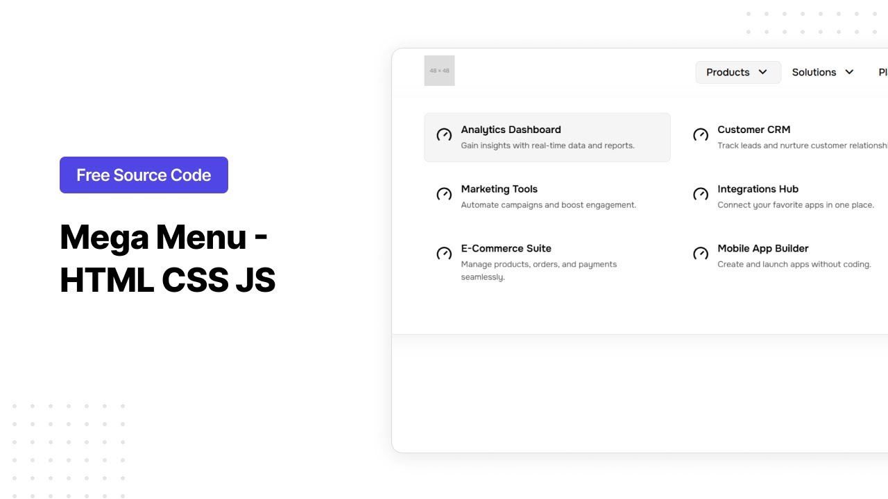 Mega Menu - HTML CSS Javascript - YouTube