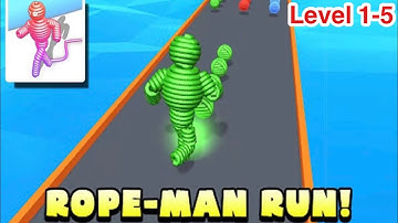 Rope Man Run : Run Race - Gameplay Walkthrough Part 1 Level 1 - 5 (Andriod, iOS)