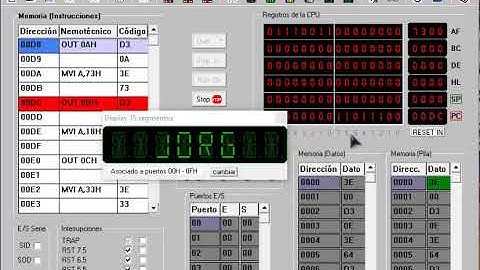 Nombre en display 15 segmentos (simulador intel 8085)