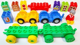Learn Colors Building Duplo Toys: Tow Truck, Dump Truck, Police Car