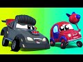 HALLOWEEN: VAMPIRE scares GHOST, SHARK and SPIDERMAN cars | Super Truck | Car City World App