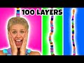 100 LAYERS CHALLENGE. (Makeup, Lipstick, Nails and Hair Bands) With SUPER POPS. Totally TV