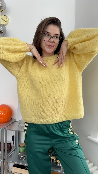 Knitting butter yellow sweater🧈 #knit #knitting #knitsweater