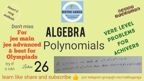 #mathsganga #jeemaths #olympiadmaths Roots of Polynomial Equations :: problems