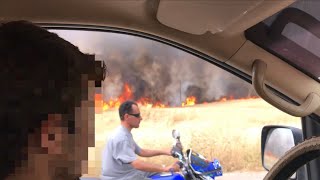 Driving through a massive field fire (ISIS)