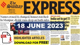 Indian Express Newspaper Analysis | 18 JUNE 2023 | Daily Current Affairs | UPSC CSE/IAS 2023/2024