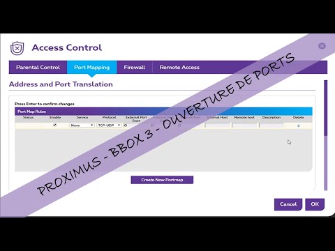 PROXIMUS-VOO - BBOX 3 - OUVERTURE DE PORT - COD - COLD WAR - NAT MODERE - STRICT