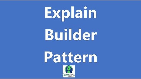 Java Design Pattern - Video on Builder Pattern