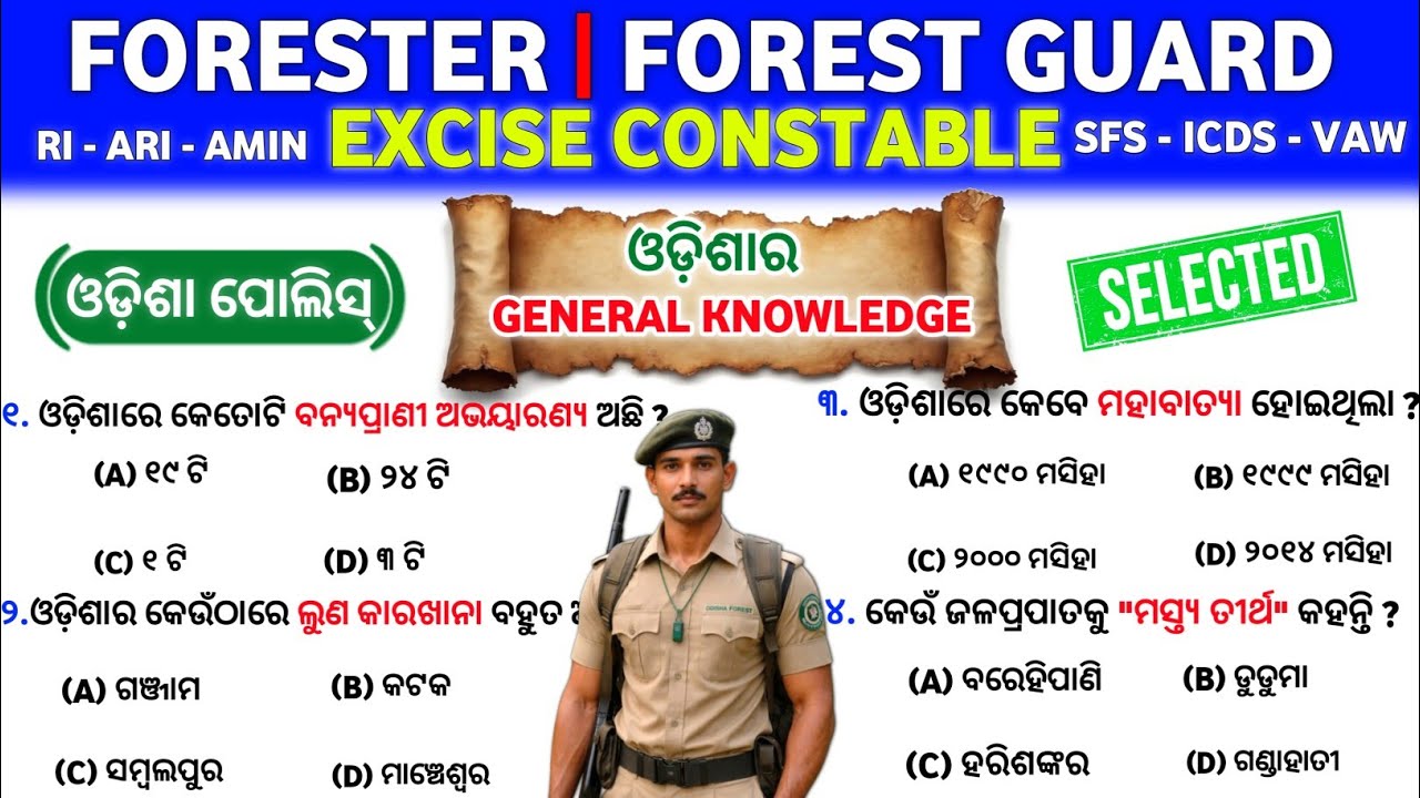 ମାରାଥନ୍ Class Complete Odisha GK Questions And Answers||odisha Police Gk Questions 