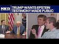 Trump tells AG to release Jeffrey Epstein testimony, vows to sue Wall Street Journal