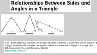 Angle/Side Relationship in Triangles