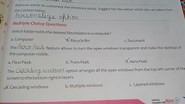 GUI Operating system-Desktop Management / class 4 exercise
