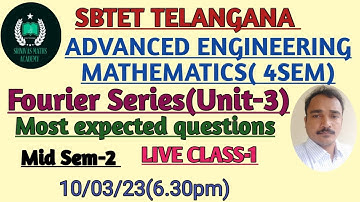 Fourier Series || diploma fourth sem || class-1@SRINIVAS MATHS